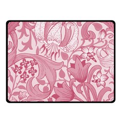 Vintage Style Floral Flower Pink Fleece Blanket (small)