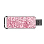 Vintage Style Floral Flower Pink Portable USB Flash (Two Sides) Front