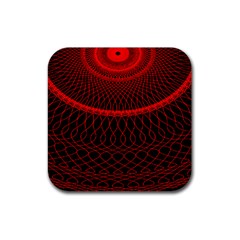 Red Spiral Featured Rubber Coaster (square) 