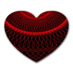 Red Spiral Featured Heart Mousepads Front