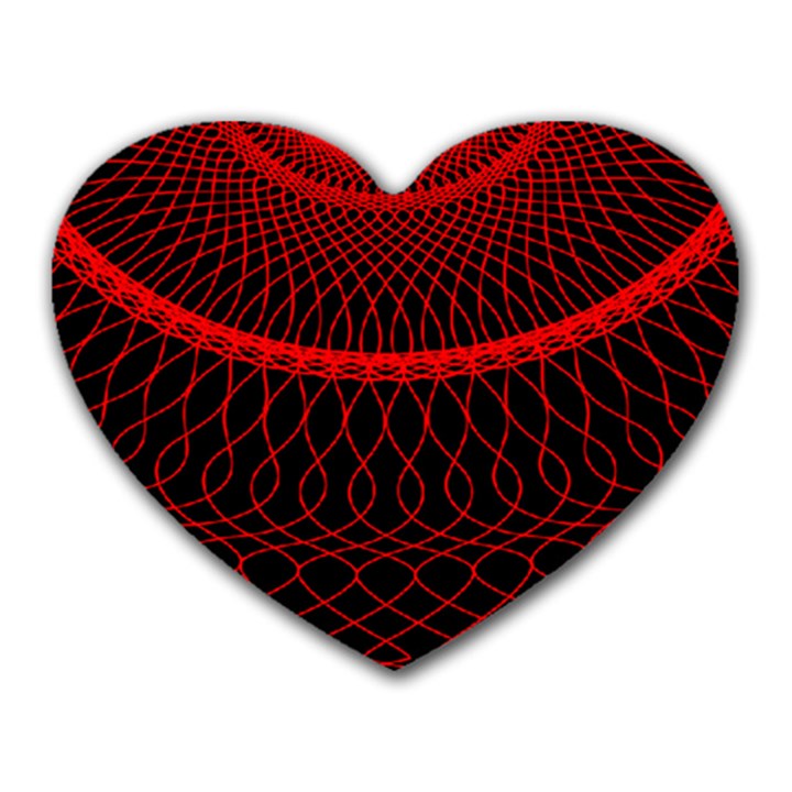 Red Spiral Featured Heart Mousepads