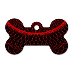 Red Spiral Featured Dog Tag Bone (one Side) by Alisyart