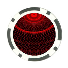 Red Spiral Featured Poker Chip Card Guard