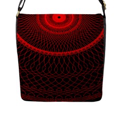 Red Spiral Featured Flap Messenger Bag (l)  by Alisyart