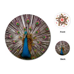 Indian Peacock Plumage Playing Cards (round) 