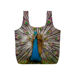 Indian Peacock Plumage Full Print Recycle Bags (s)  by Simbadda