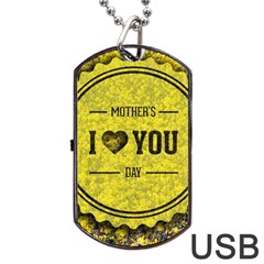 Happy Mother Day Dog Tag USB Flash (One Side)