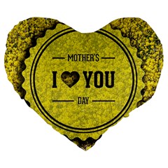 Happy Mother Day Large 19  Premium Heart Shape Cushions