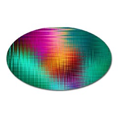 Colourful Weave Background Oval Magnet