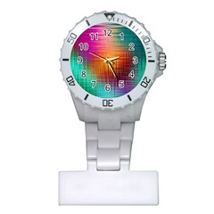 Colourful Weave Background Plastic Nurses Watch by Simbadda