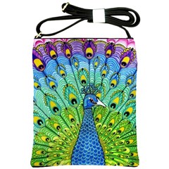 Peacock Bird Animation Shoulder Sling Bags by Simbadda
