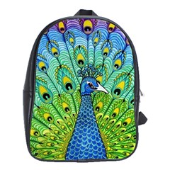 Peacock Bird Animation School Bags (xl) 