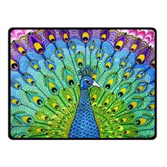 Peacock Bird Animation Double Sided Fleece Blanket (small)  by Simbadda