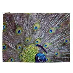 Peacock Bird Feathers Cosmetic Bag (xxl)  by Simbadda