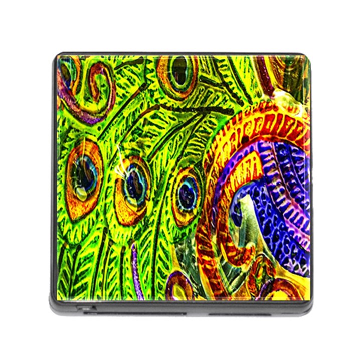 Peacock Feathers Memory Card Reader (Square)