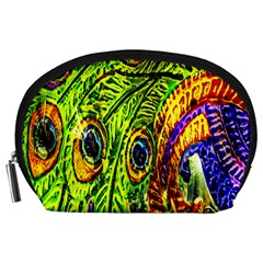 Peacock Feathers Accessory Pouches (large)  by Simbadda