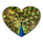 Peacock Bird Heart Mousepads Front