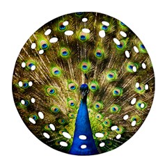 Peacock Bird Ornament (round Filigree) by Simbadda