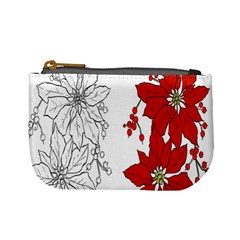 Poinsettia Flower Coloring Page Mini Coin Purses by Simbadda