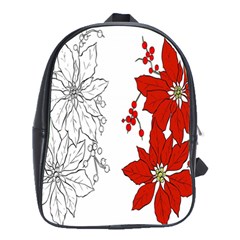 Poinsettia Flower Coloring Page School Bags(large)  by Simbadda