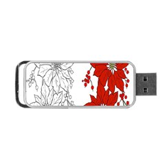 Poinsettia Flower Coloring Page Portable Usb Flash (one Side) by Simbadda