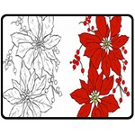 Poinsettia Flower Coloring Page Double Sided Fleece Blanket (Medium)  58.8 x47.4  Blanket Front