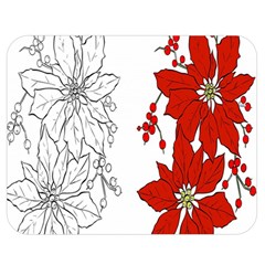 Poinsettia Flower Coloring Page Double Sided Flano Blanket (medium)  by Simbadda