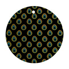 Peacock Inspired Background Ornament (round) by Simbadda