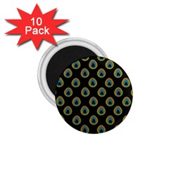 Peacock Inspired Background 1 75  Magnets (10 Pack) 