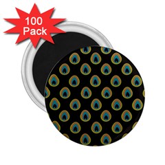 Peacock Inspired Background 2 25  Magnets (100 Pack)  by Simbadda