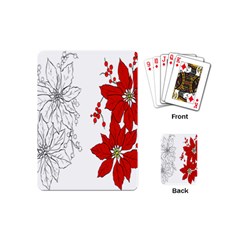 Poinsettia Flower Coloring Page Playing Cards (mini) 