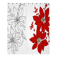 Poinsettia Flower Coloring Page Shower Curtain 60  x 72  (Medium) 