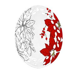 Poinsettia Flower Coloring Page Ornament (Oval Filigree)