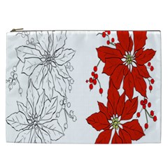 Poinsettia Flower Coloring Page Cosmetic Bag (xxl)  by Simbadda