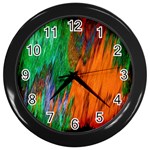 Watercolor Grunge Background Wall Clocks (Black) Front