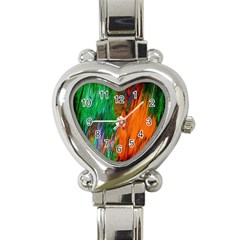 Watercolor Grunge Background Heart Italian Charm Watch by Simbadda