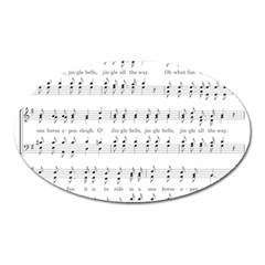 Jingle Bells Song Christmas Carol Oval Magnet by Simbadda