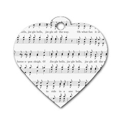 Jingle Bells Song Christmas Carol Dog Tag Heart (one Side) by Simbadda