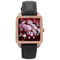 Jellyfish Ballet Wind Rose Gold Leather Watch  by Simbadda