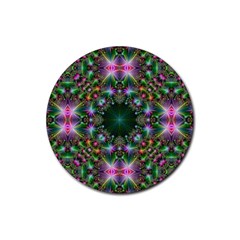 Digital Kaleidoscope Rubber Coaster (round)  by Simbadda