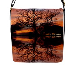 Aurora Sunset Sun Landscape Flap Messenger Bag (l) 