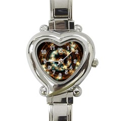 Science Fiction Energy Background Heart Italian Charm Watch by Simbadda