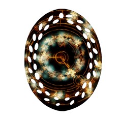 Science Fiction Energy Background Oval Filigree Ornament (two Sides) by Simbadda