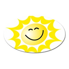 The Sun A Smile The Rays Yellow Oval Magnet by Simbadda