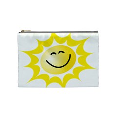 The Sun A Smile The Rays Yellow Cosmetic Bag (medium)  by Simbadda