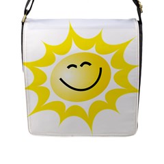 The Sun A Smile The Rays Yellow Flap Messenger Bag (l)  by Simbadda