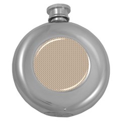 Pattern Ornament Brown Background Round Hip Flask (5 Oz)