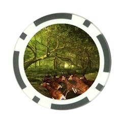 Red Deer Deer Roe Deer Antler Poker Chip Card Guard by Simbadda