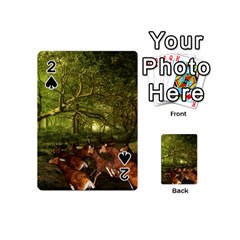 Red Deer Deer Roe Deer Antler Playing Cards 54 (mini)  by Simbadda