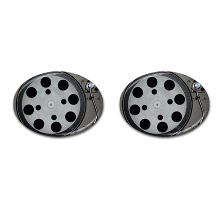 Turntable Record System Tones Cufflinks (Oval)